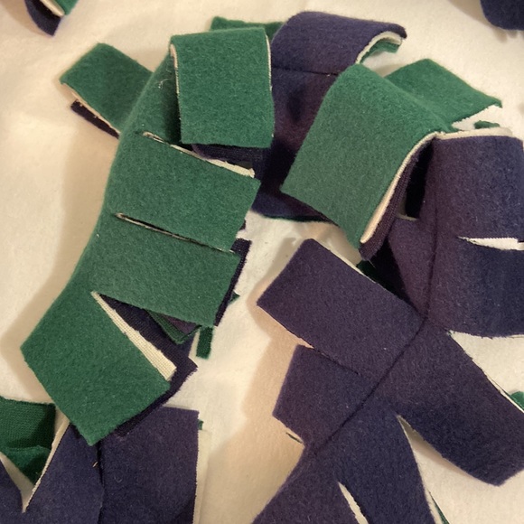 Navy, white, and green scarf - Picture 2 of 2